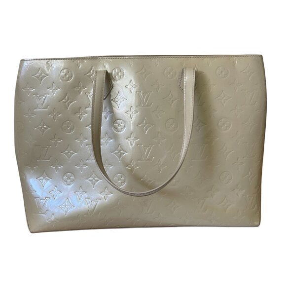 Louis Vuitton Wilshire Boulevard Vernis Tote Cream Patent Leather - Picture 9 of 12